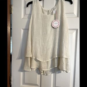 NWT boutique find! Ivory sleeveless dress top, XL